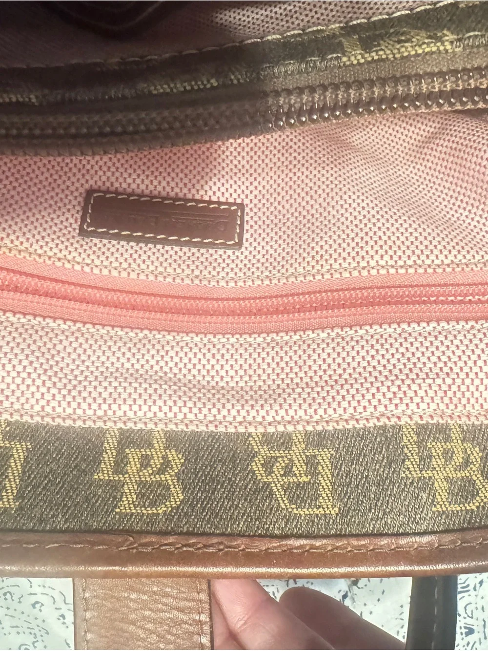 Dooney & Bourke Vintage Brown Monogram Jacquard Leather Satchel - Picture 7 of 11